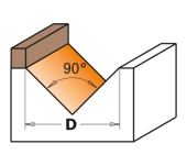 FRESA CMT PER RANURAR EN "V" (90°) TIJA 8MM