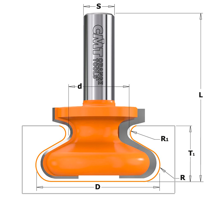 FRESA CMT SEMICIRCULAR TIRADORES VÁSTAGO 8MM