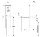 MANETA FINESTRA AMIG MODEL 120