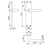 JUEGO MANILLAS PUERTA PLACA HOPPE ARLES 197L/317