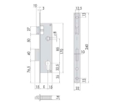 CERRADURA EMBUTIR CISA 5C011 GOLPE Y LLAVE