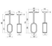 SOPORTE LATERAL TUBO OVAL ARMARIO