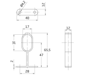 SOPORTE TUBO OVAL AMIG MODELO 8 ARMARIO