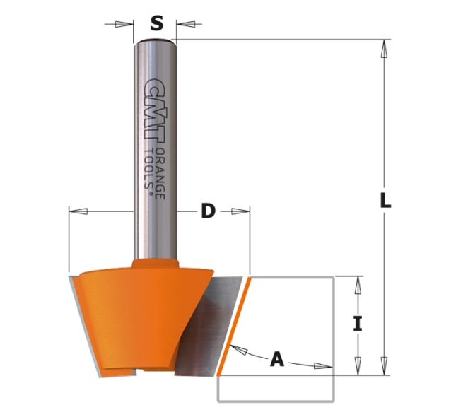 FRESA CMT PARA BISELAR VÁSTAGO 8MM