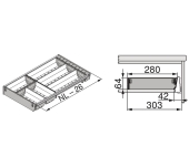 CUBERTERO TRES DIVISIONES ORGA-LINE ZSI.500BI03