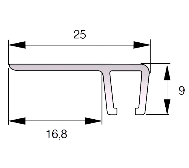 PERFIL ALUMINI F5