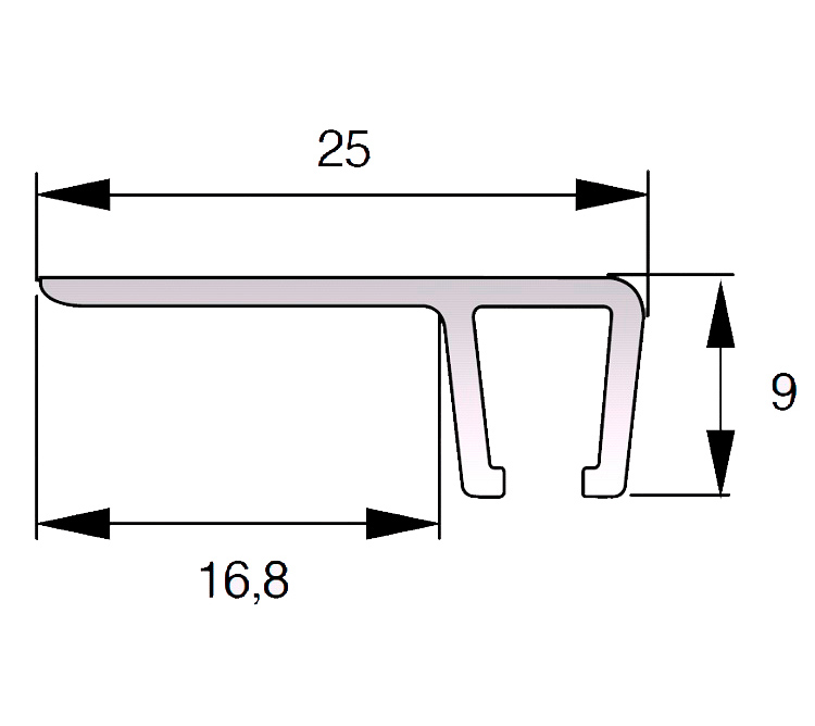 PERFIL ALUMINI F5