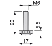 NIVELADOR REGULACIÓN EXTERIOR Ø17MM