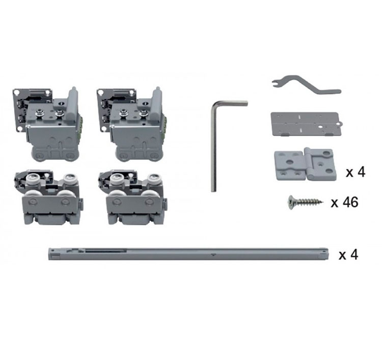 KIT ACCESORIOS AXIS FREE1, 1 PUERTA 2 HOJAS