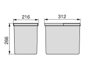 KIT 2 CUBELLS RECICLATGE EMUCA RECYCLE