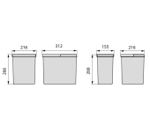 KIT 3 CUBELLS RECICLATGE EMUCA RECYCLE