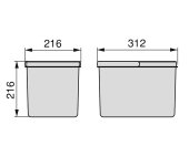 KIT 2 CUBELLS RECICLATGE EMUCA RECYCLE