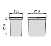 KIT 3 CUBELLS RECICLATGE EMUCA RECYCLE