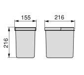 KIT 5 CUBELLS RECICLATGE EMUCA RECYCLE