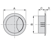 TAPA PASACABLES CIRCULAR CON MUELLE