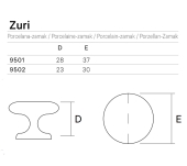 POMO MUEBLE PORCELANA 950