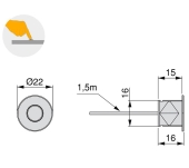 SENSOR LED DOT Ø16 SWITCH/DIMMER 12/24V