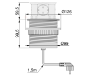 MULTICONNECTOR CORRENT+USB VERTIKAL PUSH 100