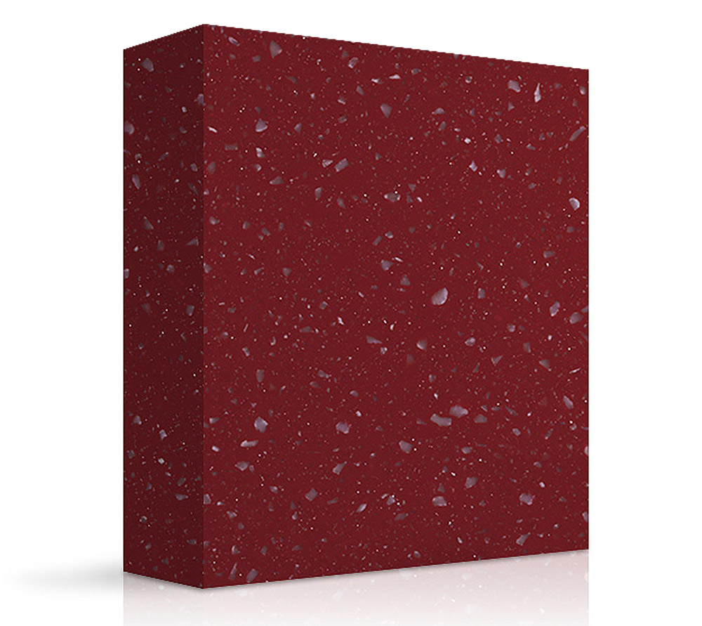 ACRYLIC SOLID SURFACE MEGANITE RED DIAMOND SPARKLE