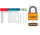 CANDADO NORMAL LINCE 300-20 LLAVES IGUALES