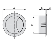 TAPA PASACABLES CIRCULAR CON MUELLE