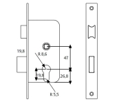 CERRADURA EMBUTIR TESA 4010-P S/CILINDRO