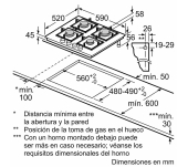 ENCIMERA BOSCH PPP6A6B20 4 ZONAS GAS NATURAL