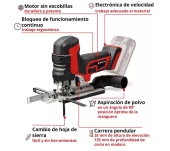 SIERRA CALAR EINHELL TP-JS 18/135 LI SOLO S/BAT