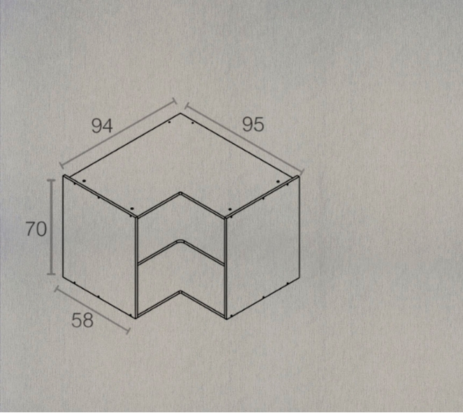 MUEBLE COCINA HIDRÓFUGO BAJO ALUMINIO ESQUINERO