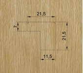 MOLDURA CRISTAL MDF RECHAPADA ROBLE