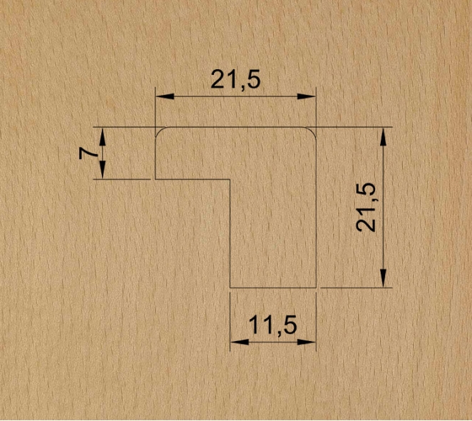 MOTLLURA VIDRE MDF XAPADA FAIG VAPORITZAT