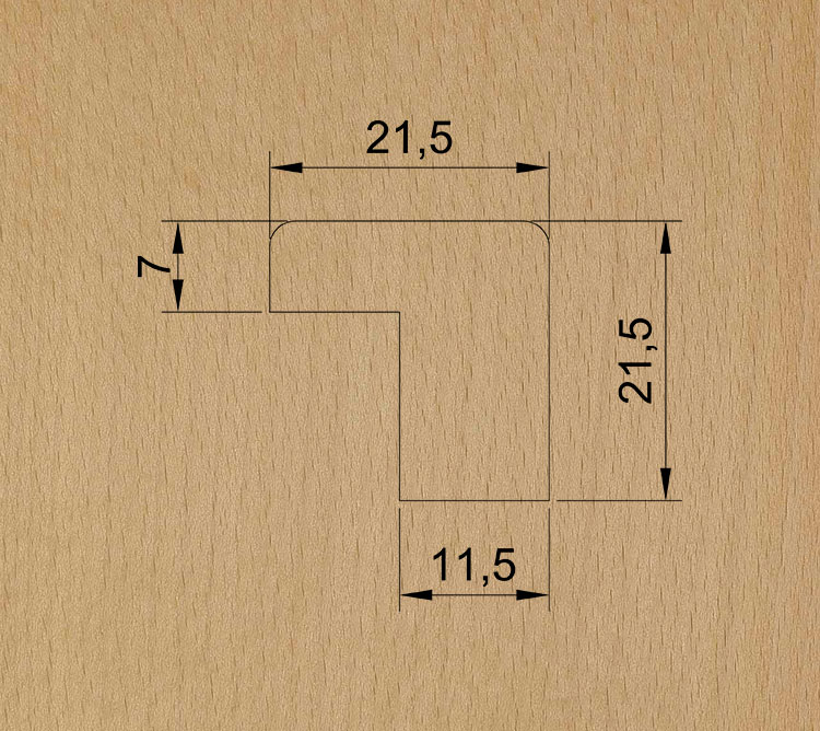 MOLDURA CRISTAL MDF RECHAPADA HAYA VAPORIZADA