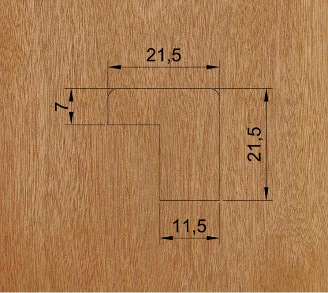 MOLDURA CRISTAL MDF RECHAPADA CEDRO