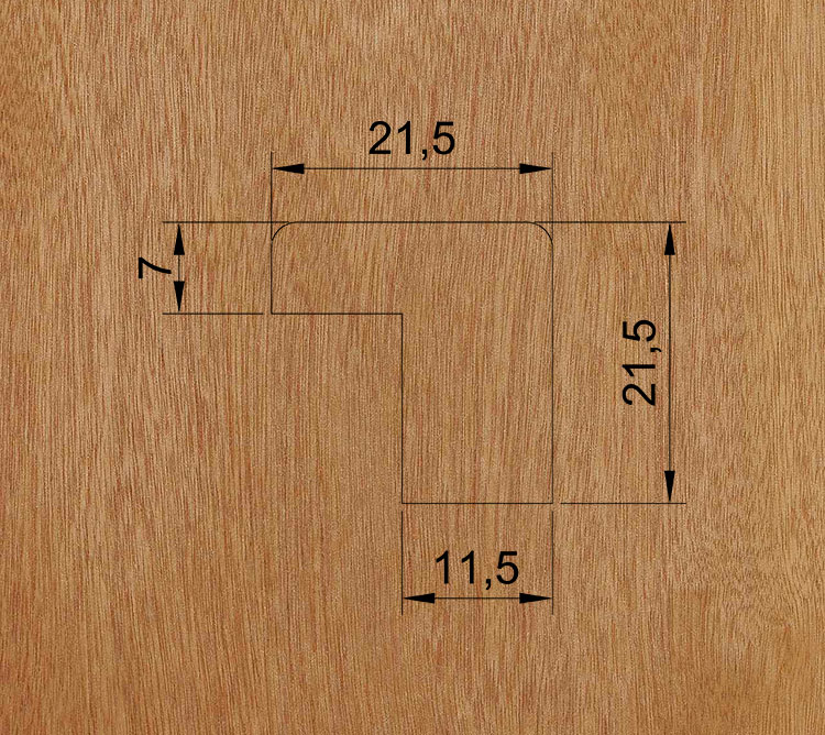 MOLDURA CRISTAL MDF RECHAPADA CEDRO