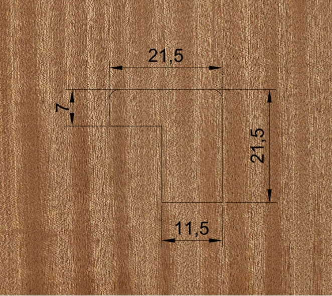 MOLDURA CRISTAL MDF RECHAPADA SAPELLY