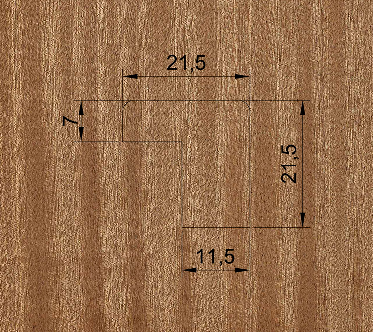 MOLDURA CRISTAL MDF RECHAPADA SAPELLY