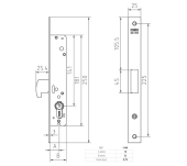 CERRADURA MCM 1449 PUERTAS METÁLICAS