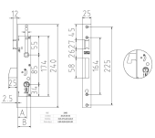 CERRADURA MCM 2450 GOLPE Y PALANCA BASCULANTE