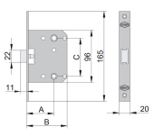 PICAPORTE UNIFICADO UCEM 6137BC CANTO REDONDO