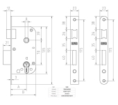 CERRADURA EMBUTIR MCM 1301 SIN CILINDRO