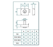 CERRADURA SOBREPONER JIS 11-12 CILINDRO FIJO DCHA