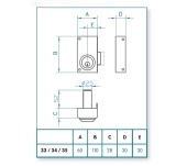 CERRADURA SOBREPONER JIS 33-6 CILINDRO FIJO DCHA