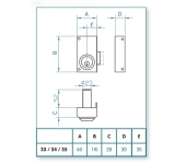 CERRADURA SOBREPONER JIS 34-6 CILINDRO FIJO DCHA