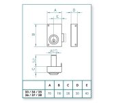 CERRADURA SOBREPONER JIS 34-7 CILINDRO FIJO DCHA