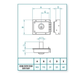 CERRADURA JIS SANSON 228 CILINDRO GRADUABLE DCHA