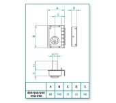 CERRADURA JIS SANSON 243 CILINDRO GRADUABLE DCHA