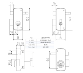 CERRADURA MCM 2556AP GOLPE Y LLAVE DERECHA