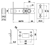 PICAPORTE TUBULAR EMBUTIR AMIG 7