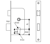 CERRADURA EMBUTIR TESA 4010-P S/CILINDRO