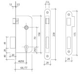 CERRADURA EMBUTIR TESA 4130 SIN CILINDRO